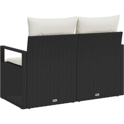 Vidaxl - Canapé de jardin 2 places avec rangement et coussins en poly rotin noir