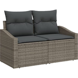 Vidaxl - Canapé de jardin 2 places avec coussins en polyrotin gris