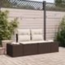 vidaXL Canapé de jardin 2 places avec coussins en rotin poly marron
