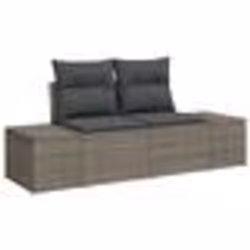 vidaXL Canapé de jardin 2 places avec coussins gris en rotin poly