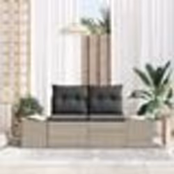 vidaXL Canapé de jardin 2 places avec coussins en poly rotin gris