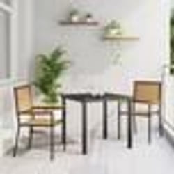 vidaXL Chaises de jardin empilables - Lot de 2, poly rattan noir