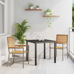 vidaXL Chaises de jardin empilables - 2 pièces en poly rattan gris