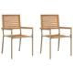 vidaXL Chaises de jardin empilables - Set de 2 en poly rattan beige.