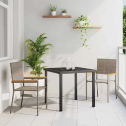 vidaXL Chaises de jardin empilables , set de 2 en poly rattan gris.