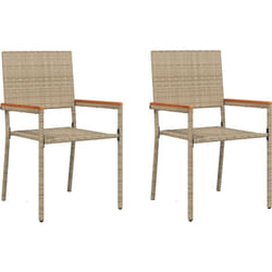 Vidaxl - Chaises de jardin stackables - Pack de 2 en rotin poly beige