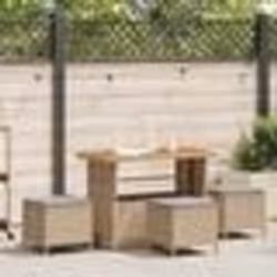 vidaXL Ensemble salle à manger jardin 4 pièces avec coussins Beige Poly Rotin Acacia