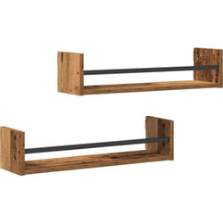 Tagères murales 2 pièces Bois ancien 60x16x14 cm Bois reconstitué Vidaxl