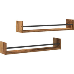 Vidaxl - tagères murales 2 pcs Bois ancien 80x16x14 cm Bois reconstitué