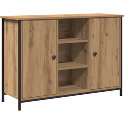 Ce Buffet Contemporain en Chêne Artisan est une super addition à ta salle à manger, cuisine, ou salon. Il te donne non seulem ...