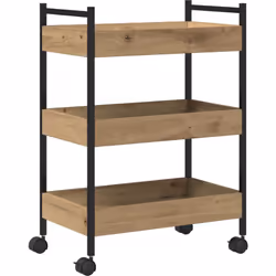 Ce chariot de cuisine en bois industriel est pratique et a du charme, parfait pour toute cuisine. Avec sa construction en boi ...