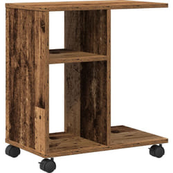 Table d'appoint avec roulettes en bois ancien 50x30x55 cm en contreplaqué Vidaxl