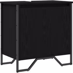 Ce cabinet de lavabo en bois est un excellent ajout à ta salle de bain, offrant un charme rustique qui crée une ambiance natu ...