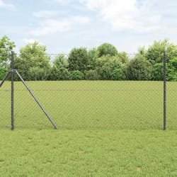vidaXL Clôture en treillis métallique Gris 10 x 1 m Acier