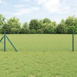 vidaXL Clôture Hexagonale Grise Vert 1.4 x 50 m Acier