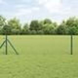vidaXL Clôture Hexagonale Grise Vert 100 x 0.6 m Fil métallique