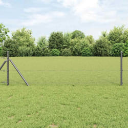 vidaXL Clôture Hexagonale Grise Gris 0.8 x 25 m Acier