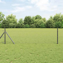 vidaXL Clôture Hexagonale Grise Gris 1.4 x 25 m Acier