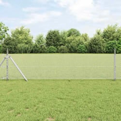 vidaXL Clôture Hexagonale Grise Argent 0.4 x 10 m Acier galvanisé