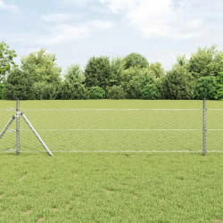 vidaXL Clôture hexagonale Argent 5000 x 0.05 x 60 cm Acier galvanisé