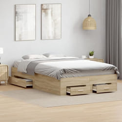 Cadre De Lit Marron 120 X 200 Cm Bois D'Ingénierie Vidaxl