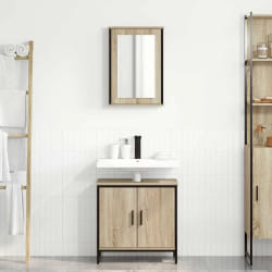 vidaXL Ensemble de mobilier de salle de bain avec étagère 2 pcs Marron