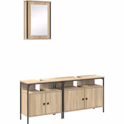 Cet ensemble de cabinets de salle de bain est un super mélange de style moderne et de fonctionnalité pratique pour améliorer ...
