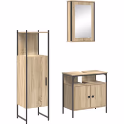 Cet ensemble de meubles de salle de bain comprend trois pièces essentielles pour un style moderne et une utilité dans n'impor ...