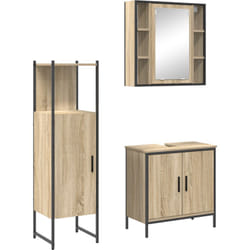 Vidaxl - Ensemble de meubles de salle de bain 3 pièces Chêne Sonoma