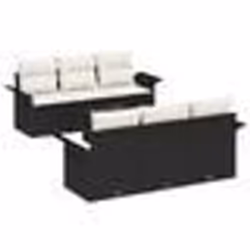 vidaXL Set de Canapé de Jardin 7 pièces avec Coussins Noir Poly Rotin