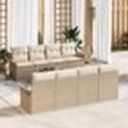 vidaXL Ensemble 9 pièces de canapés de jardin avec coussins Beige en Rotin Synthétique