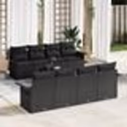 vidaXL Ensemble de canapé de jardin 9 pièces avec coussins noirs en poly rotin