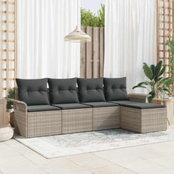 Vidaxl - Ensemble De Canapé De Jardin 5 Pcs Gris Clair Poly Rotin