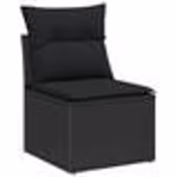 vidaXL Ensemble de canapés de jardin de 5 pièces avec coussins Noir Rotin Poly