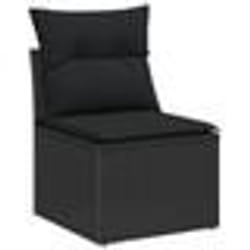 vidaXL Ensemble de canapés de jardin de 5 pièces avec coussins Noir Rotin Poly