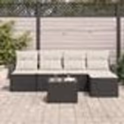 vidaXL Ensemble de canapé de jardin 5 pièces avec coussins en rotin synthétique marron