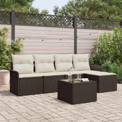 vidaXL Ensemble de canapés de jardin de 5 pièces avec coussins gris en poly rattan