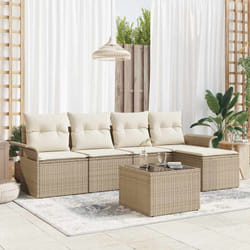 Vidaxl - Ensemble De Canapé De Jardin 6 Pcs Beige Poly Rotin