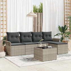 Vidaxl - Ensemble De Canapé De Jardin 6 Pcs Gris Clair Poly Rotin