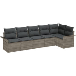Vidaxl - Ensemble de canapés de jardin 6 pièces avec coussins – Poly rotin gris