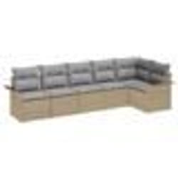 vidaXL Canapés de jardin 6 pièces avec coussins en poly rotin beige