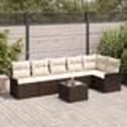 vidaXL Set de canapés de jardin 6 pièces avec coussins en poly rattan gris