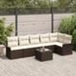 vidaXL Set de canapés de jardin 6 pièces avec coussins en poly rattan gris