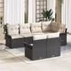 vidaXL Ensemble de jardin 7 pièces avec coussins - Rattan synthétique noir