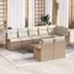 vidaXL Ensemble de canapé de jardin de 9 pièces avec coussins en rattan poly marron
