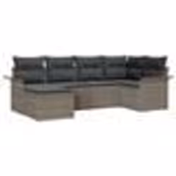 vidaXL ensemble de canapé de jardin de 6 pièces avec coussins gris en poly rotin