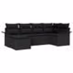 vidaXL Ensemble de Canapés de Jardin de 6 pièces avec Coussins Noir Rattan Poly