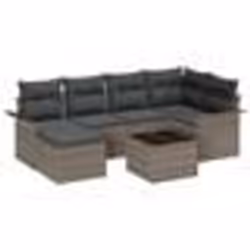 vidaXL Ensemble de Canapé de Jardin de 6 Pièces avec Coussins Noirs en Rattan Poly