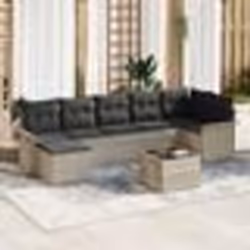 vidaXL Set de canapé de jardin 8 pièces avec coussins gris rotin