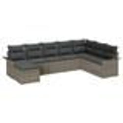 vidaXL Ensemble de Canapé de Jardin de 8 Pièces avec Coussins Rattan Poly Gris